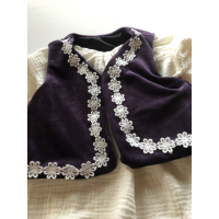 Gilet Velvet Paars Bloemenkant